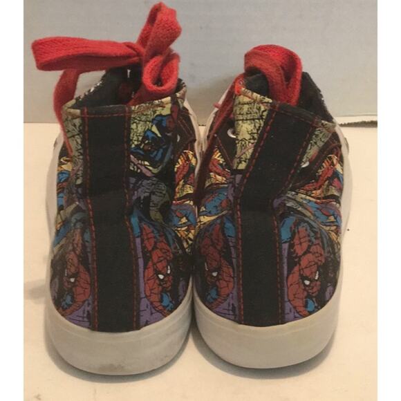 MARVEL SPIDER-MAN HIGHTOP SNEAKERS SIZE 2 UNISEX - Picture 3 of 8